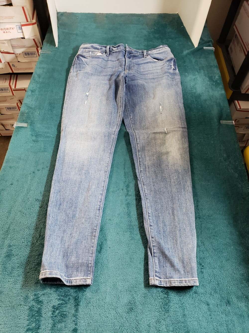 Loft Jeans Size 6 Womens Blue Denim Stretch Pants Mid Rise Relaxed Skinny